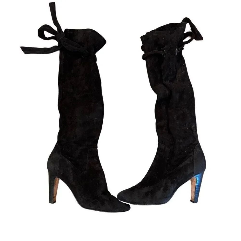Cole Haan Rochelle Black Suede Boots- size 8